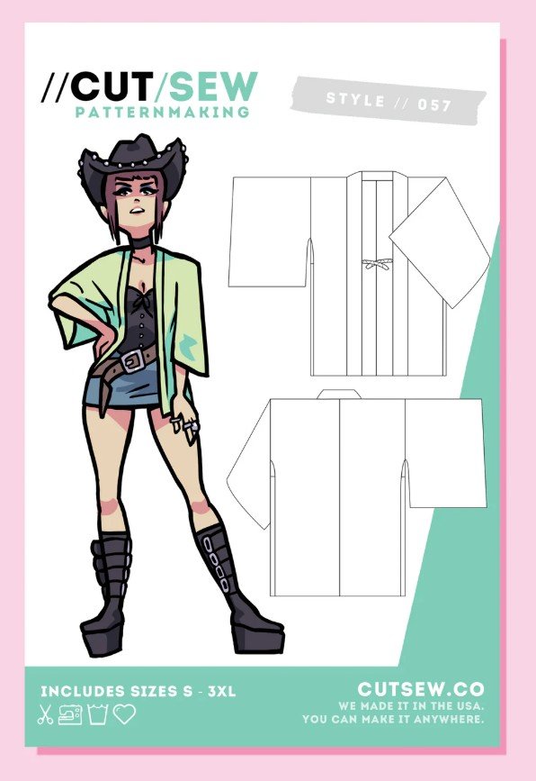 CUT/SEW Patternmaking - Haori Jacket Cosplay Pattern (Sizes S-3XL)