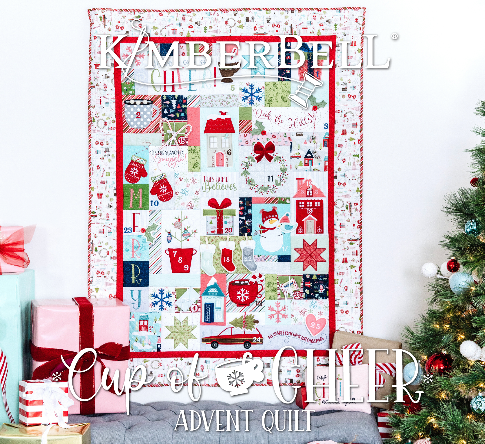 Quilt Kit Cup of Cheer Fabric Kit Only- 44in x 60in - 714329279770