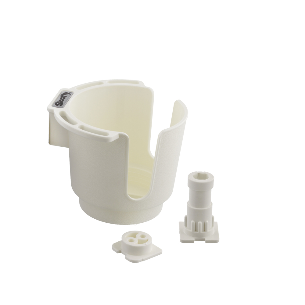 Scotty No. 311WH White Cup Holder with Bulkhead / Gunnel Mount and Rod
