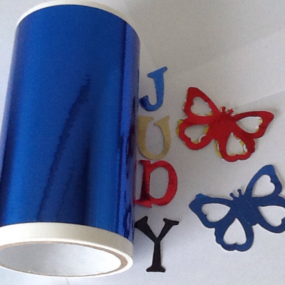 Adhesive back foil/solid Blue 6x12 sheet