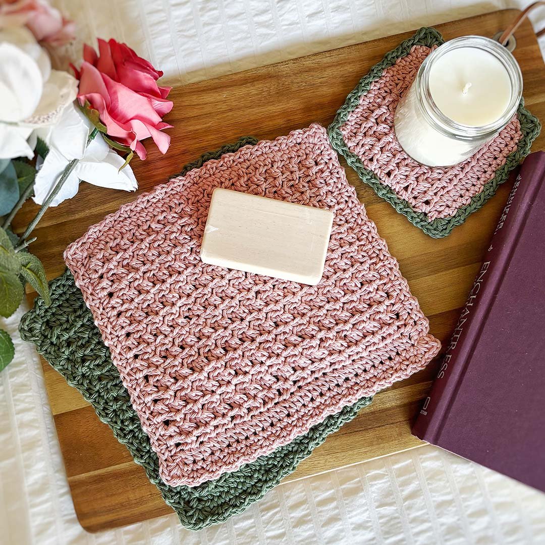 Edith Coaster + Washcloth