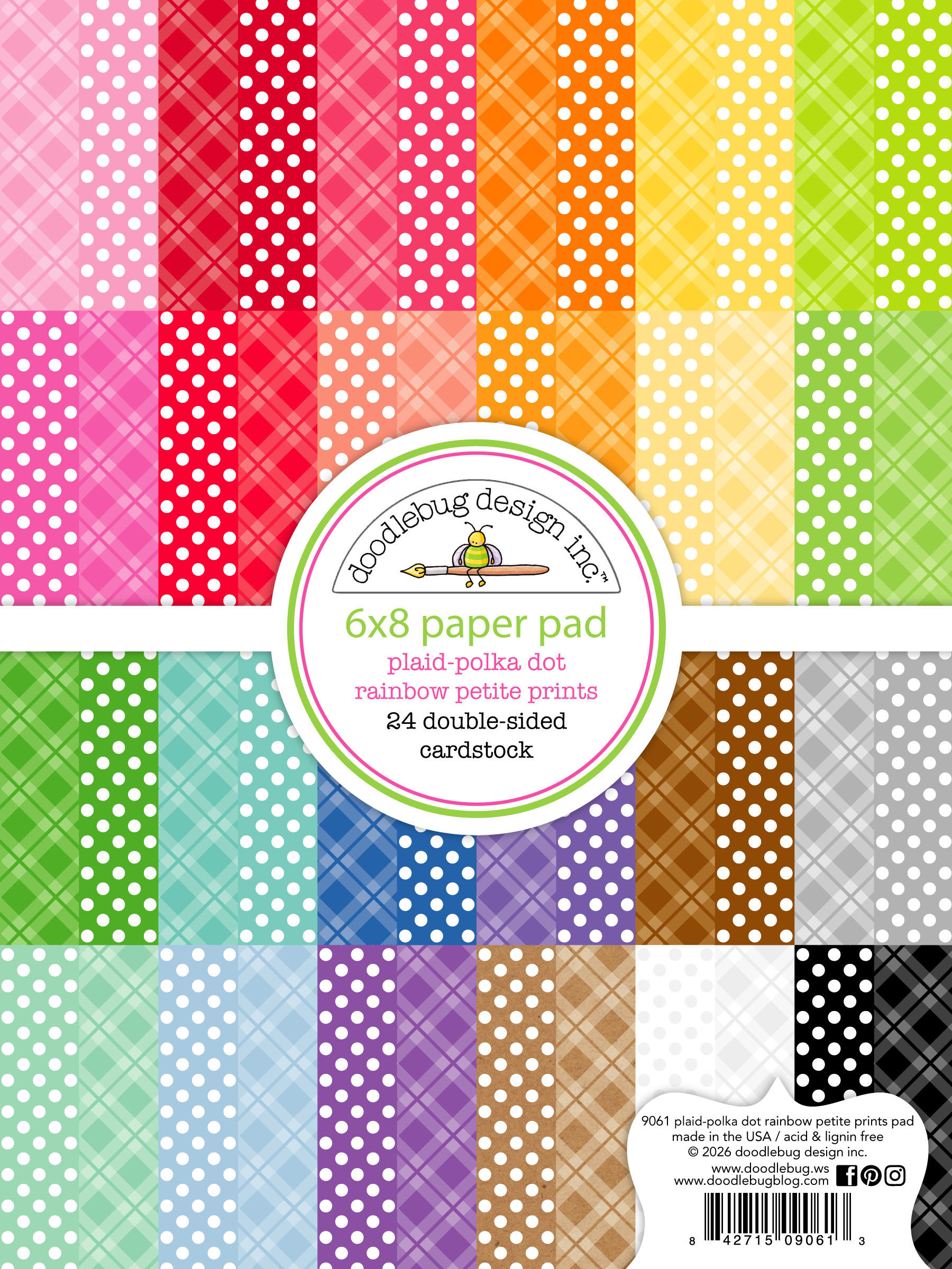 Doodlebug -Plaid-Polka Dot 6X8 Paper Pad