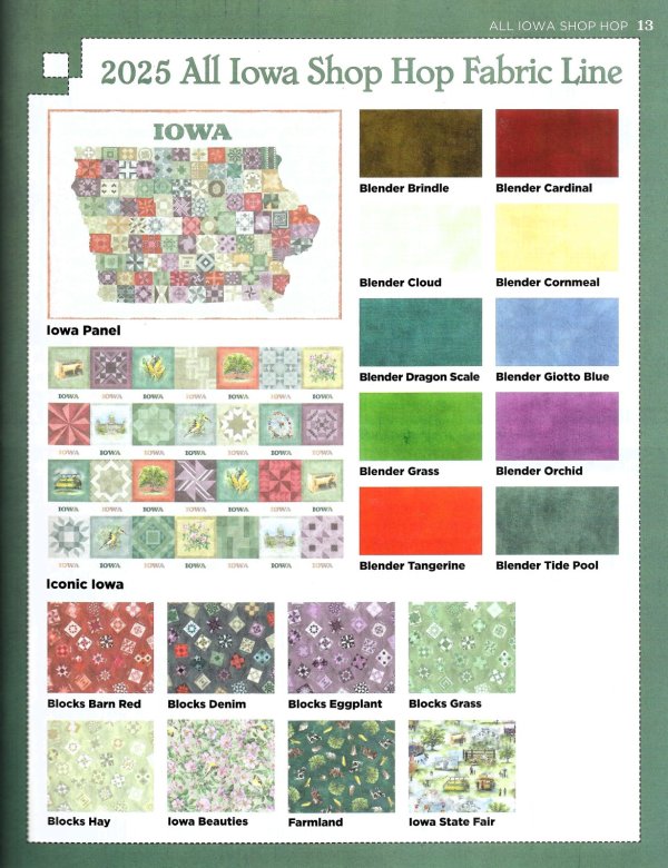 2025 All Iowa Shop Hop Fabric Line