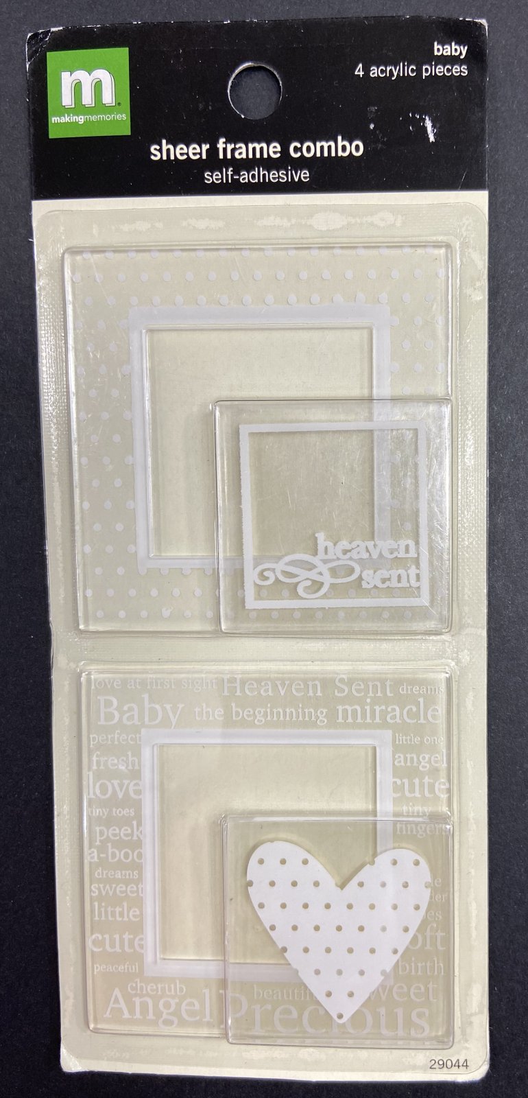 Making Memories 4 Acrylic SHEER FRAME COMBO BABY Angel