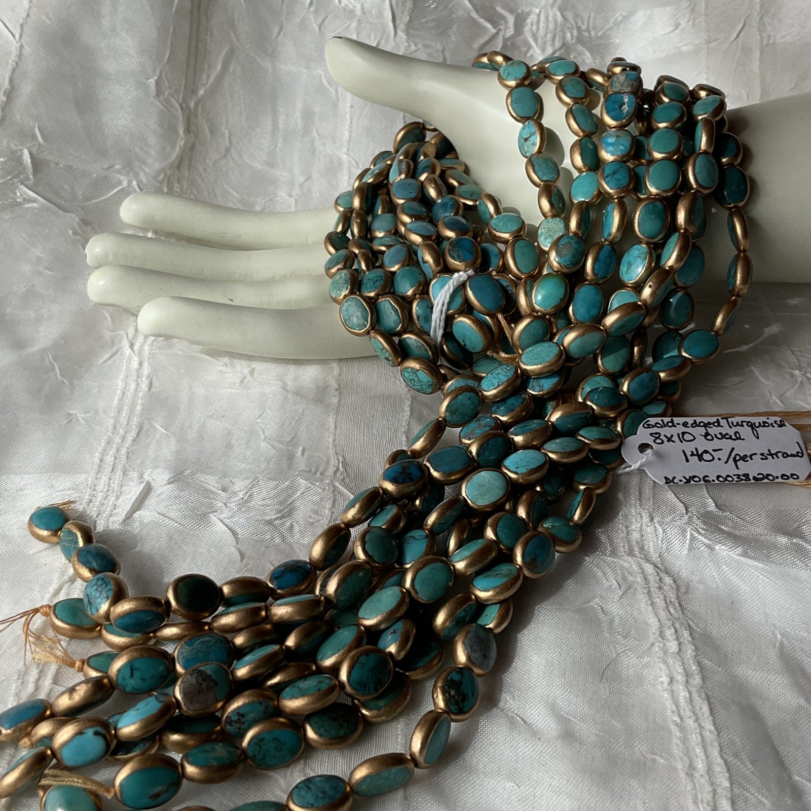 Gold-Edged Turquoise Oval