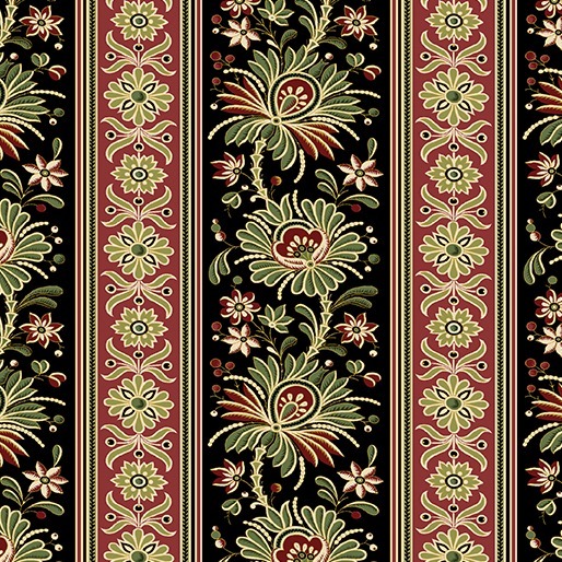 Christmas At Home by April Cornell; Kenna Stripe Black 16718M-12