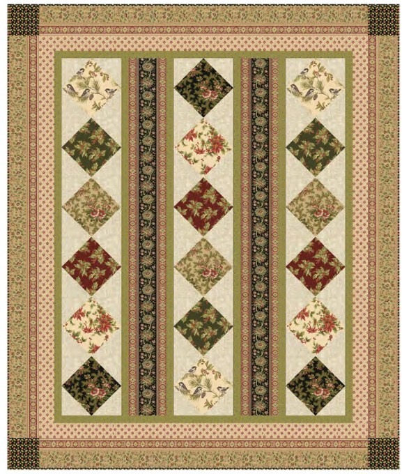 Crimson Carols Quilt Kit featuring Christmas At Home by April Cornell
