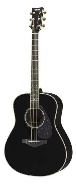 Yamaha LL16DRBLHC L SERIES ROSEWOOD FOLK ACOUSTIC GUITAR, BLACK WITH PASSIVE PICKUP WITH CASE