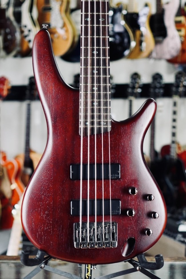 2007 Ibanez SR505 5 String Bass Brown Mahogany