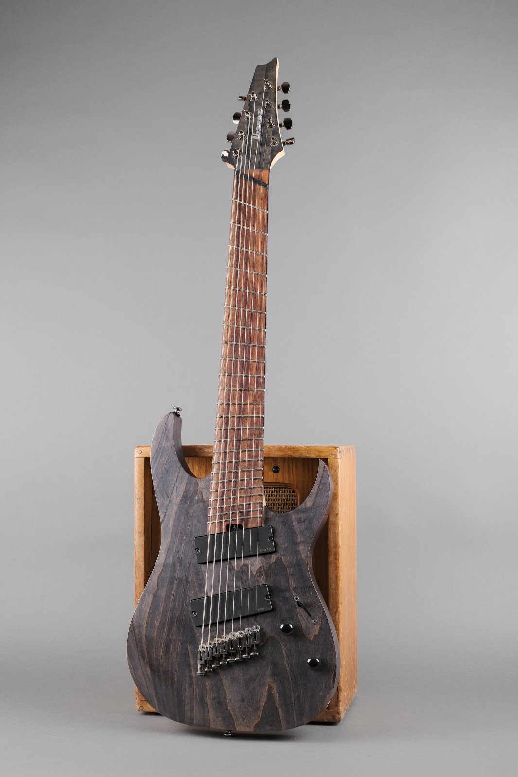 2015 Ibanez Iron Label RGIF8 8-String Fanned Fret Black Stained