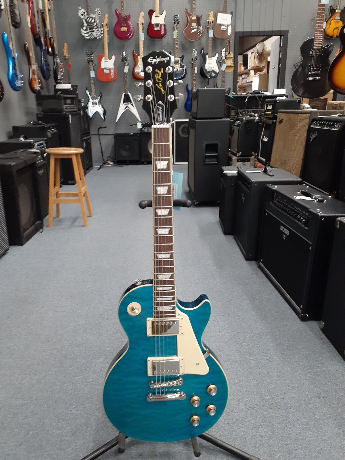 Epiphone Les Paul Standard 60's Transparent Blue Quilt - USED