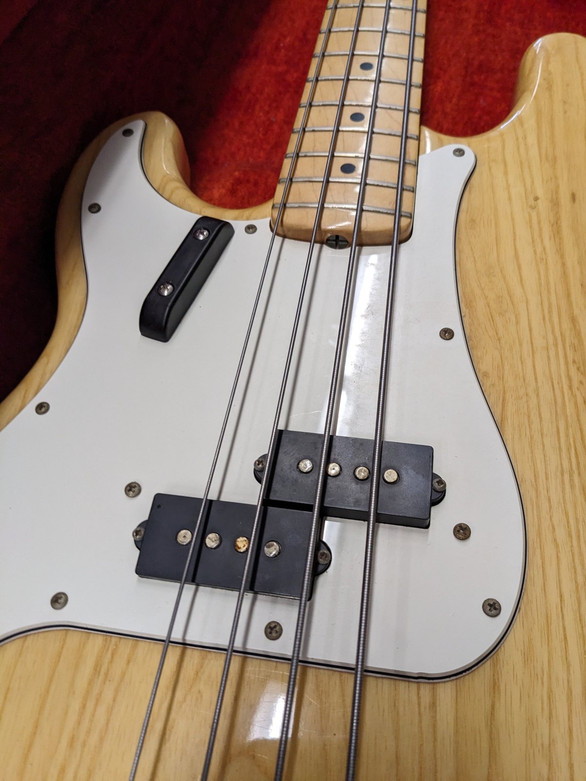 1974 Fender Precision Bass, Left Handed, Natural - USED