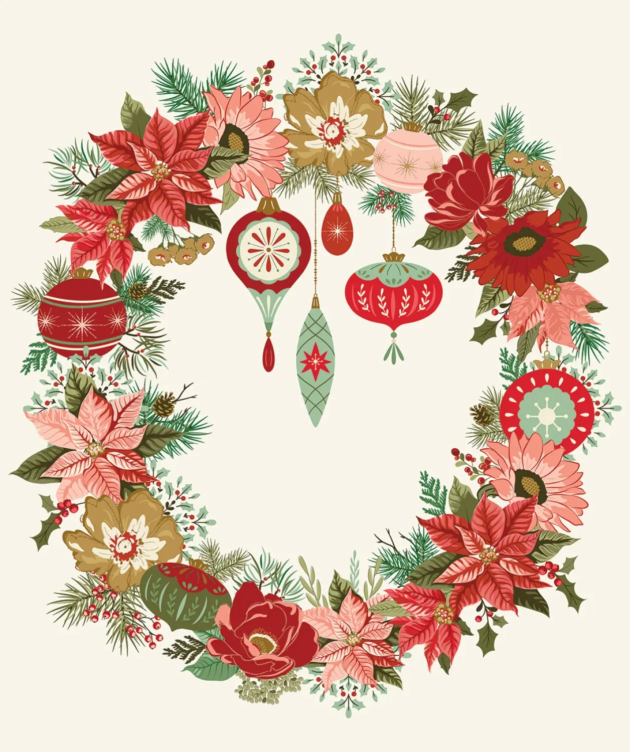 Glisten 35 1/2in x 43in Wreath Panel