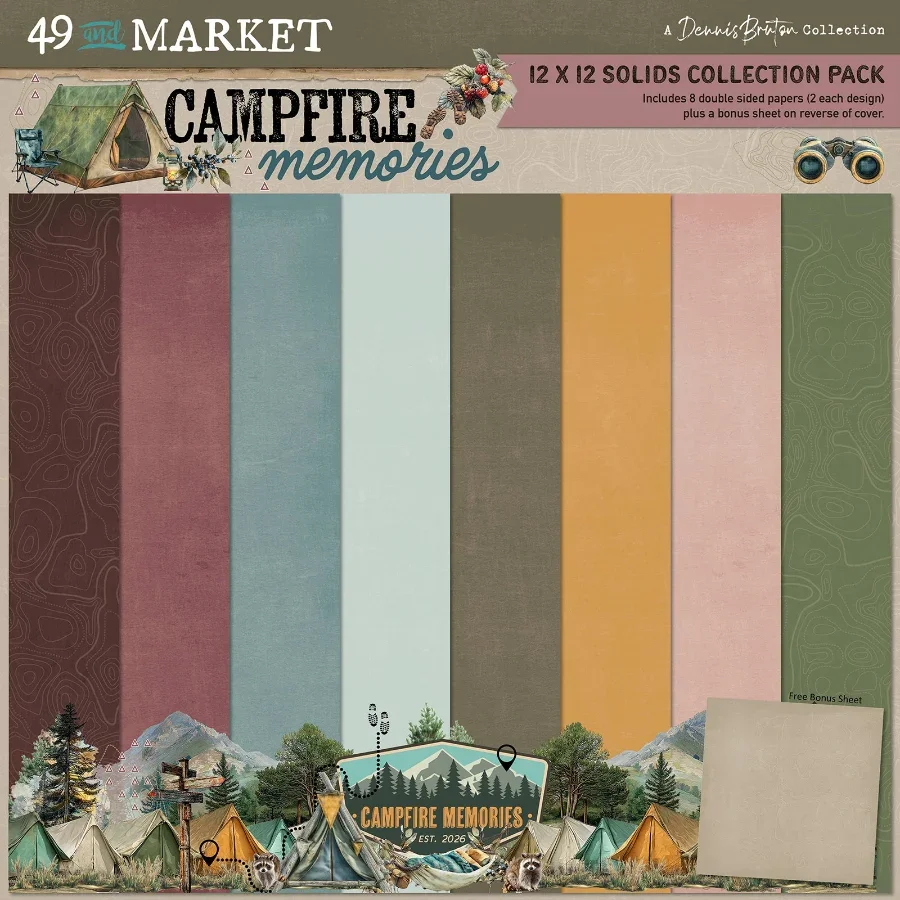 49 and Market Campfire Memories 12 x 12 Solids Collection Pack – DCM-37289