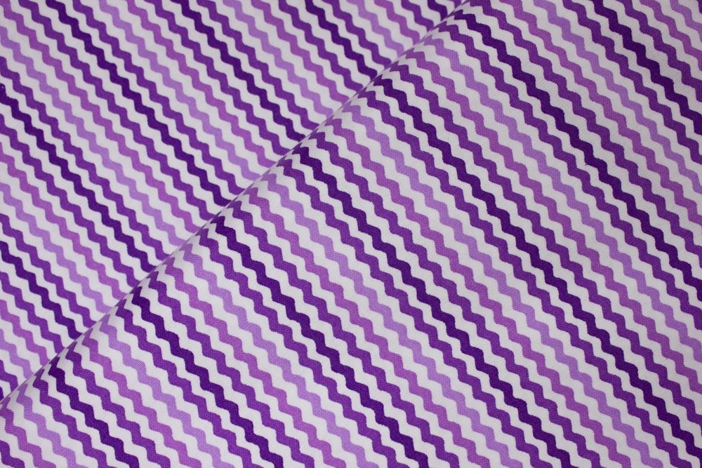 Tonal Purple Rick Rack on White Sorbet Essentials by Quilting Treasures