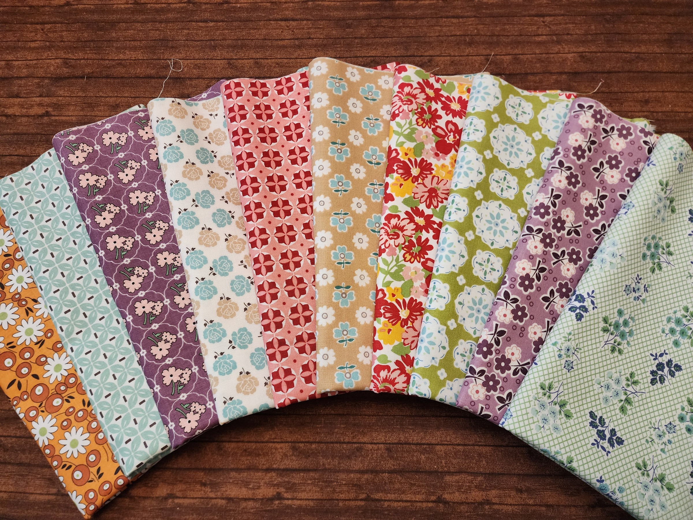 Bee Vintage by Lori Holt for Riley Blake - 10 Piece Half Yard Bundle Pack 