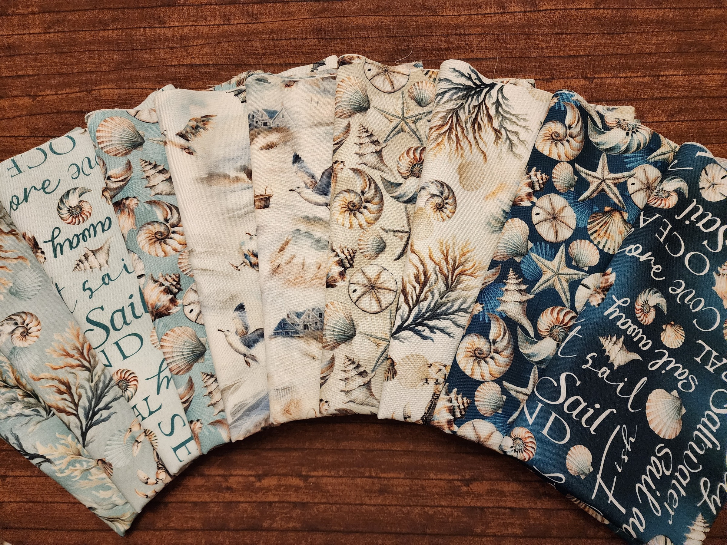Coastal Escape by ND Art for Benartex - 10 piece half  yard bundle pack