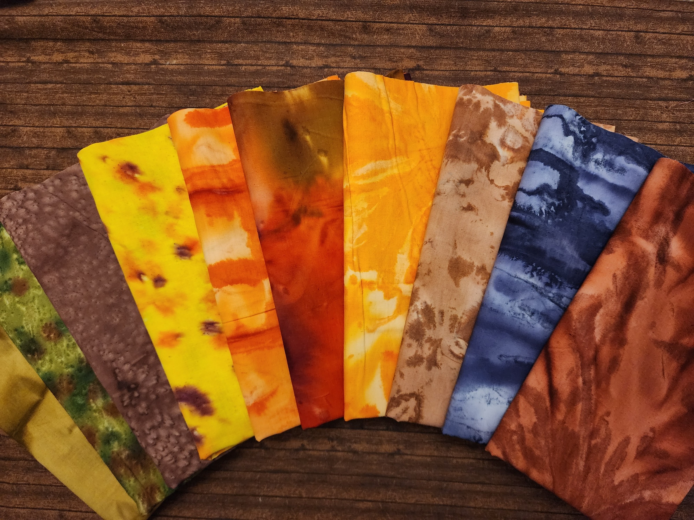 FALL COLORS: Solidish Tie Dye - Rachael's Picks - 10 Piece  FULL Yard Bundle Pack 