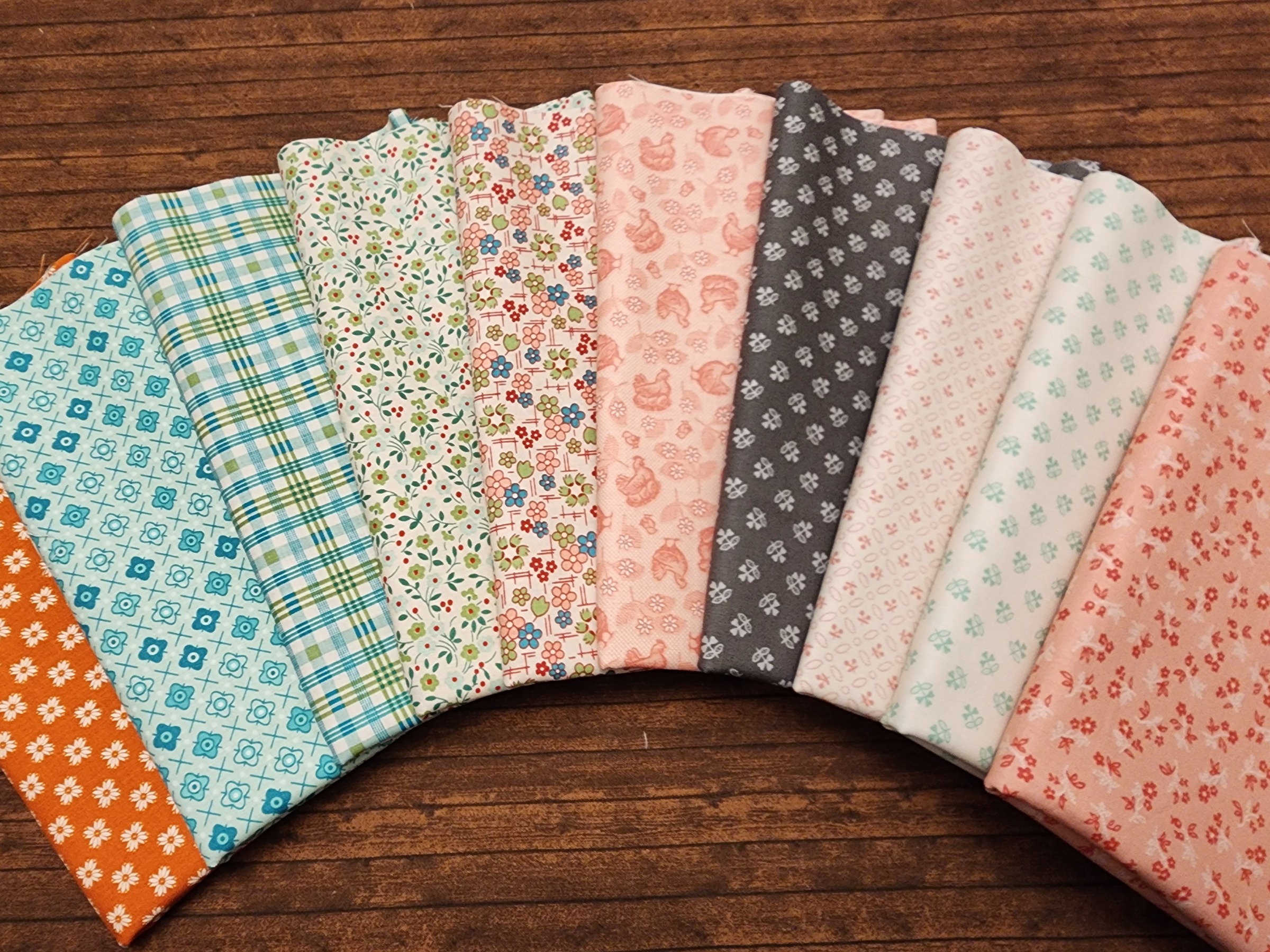 Farmer's Daughter by Lori Holt for Riley Blake - 10 piece Half Yard Bundle Pack 
