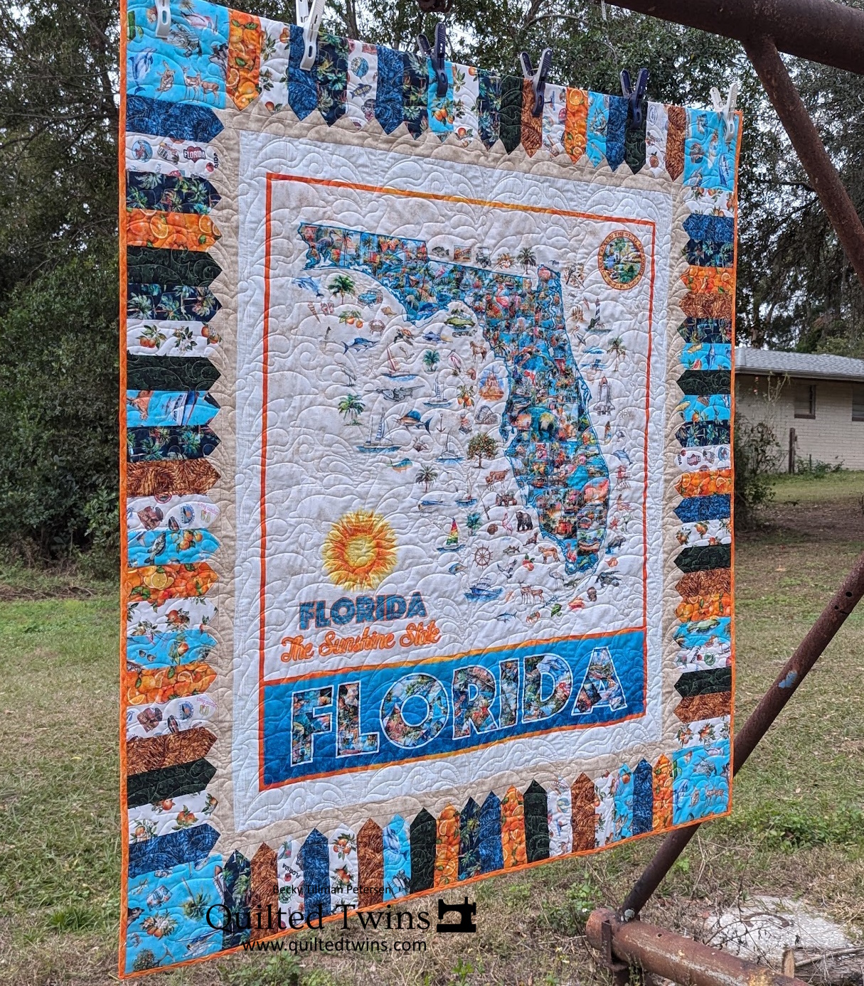 Florida Keys Lap Quilt Kit - Panel, Pattern, Fabric for Top and