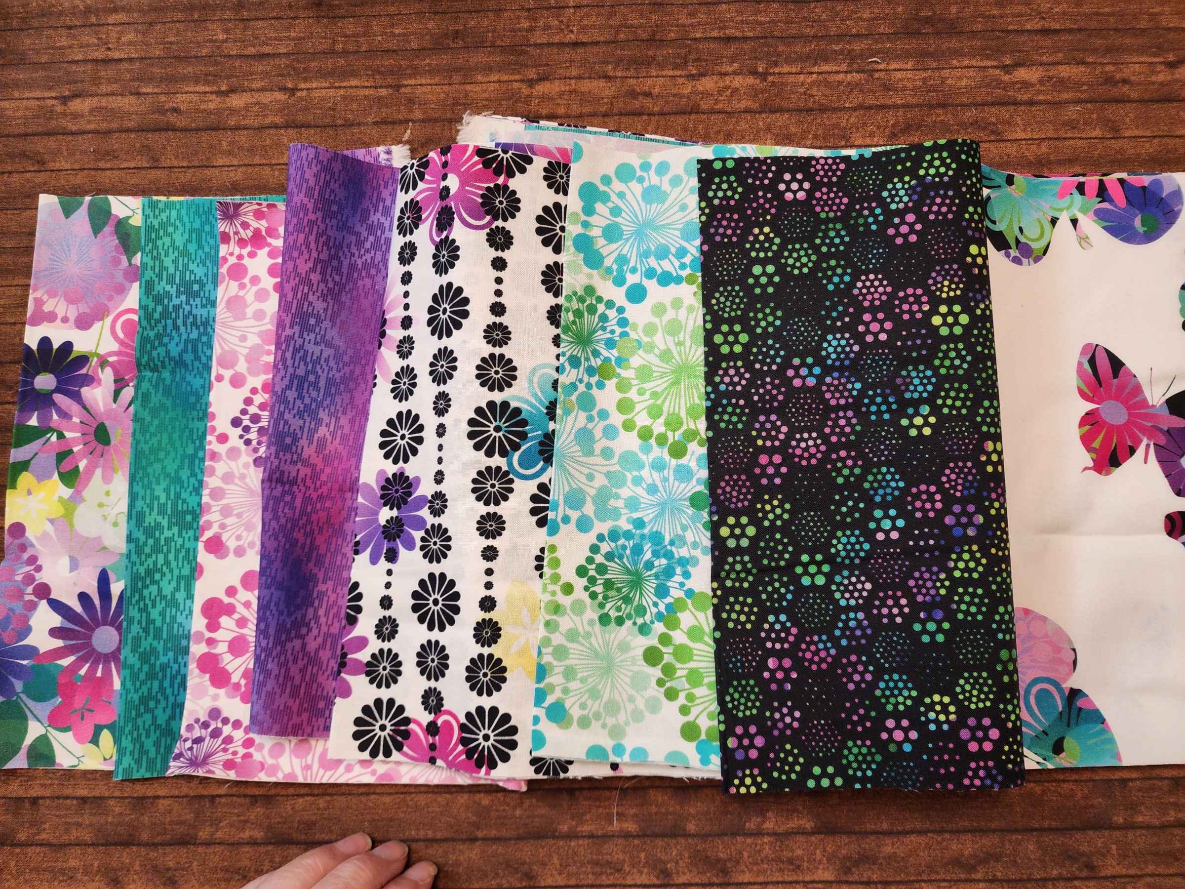 Groovy Garden in Teals and Purples by Jason Yenter for In the Beginning Fabrics - 11 Piece Quarter Yard Bundle Pack 