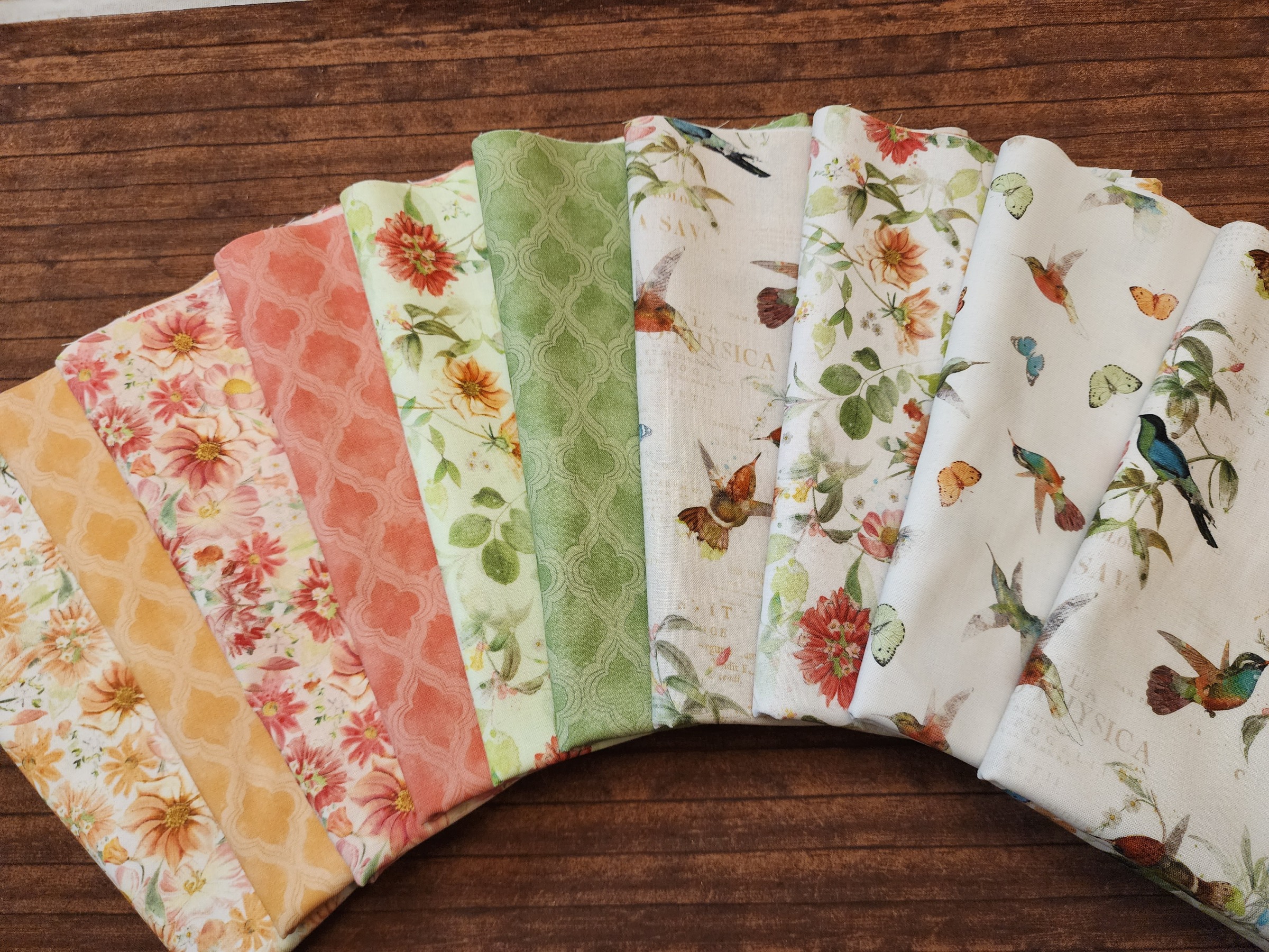 Hummingbird Days by Katie Pertiet for Clothworks  - 10 Piece Half Yard Bundle Pack