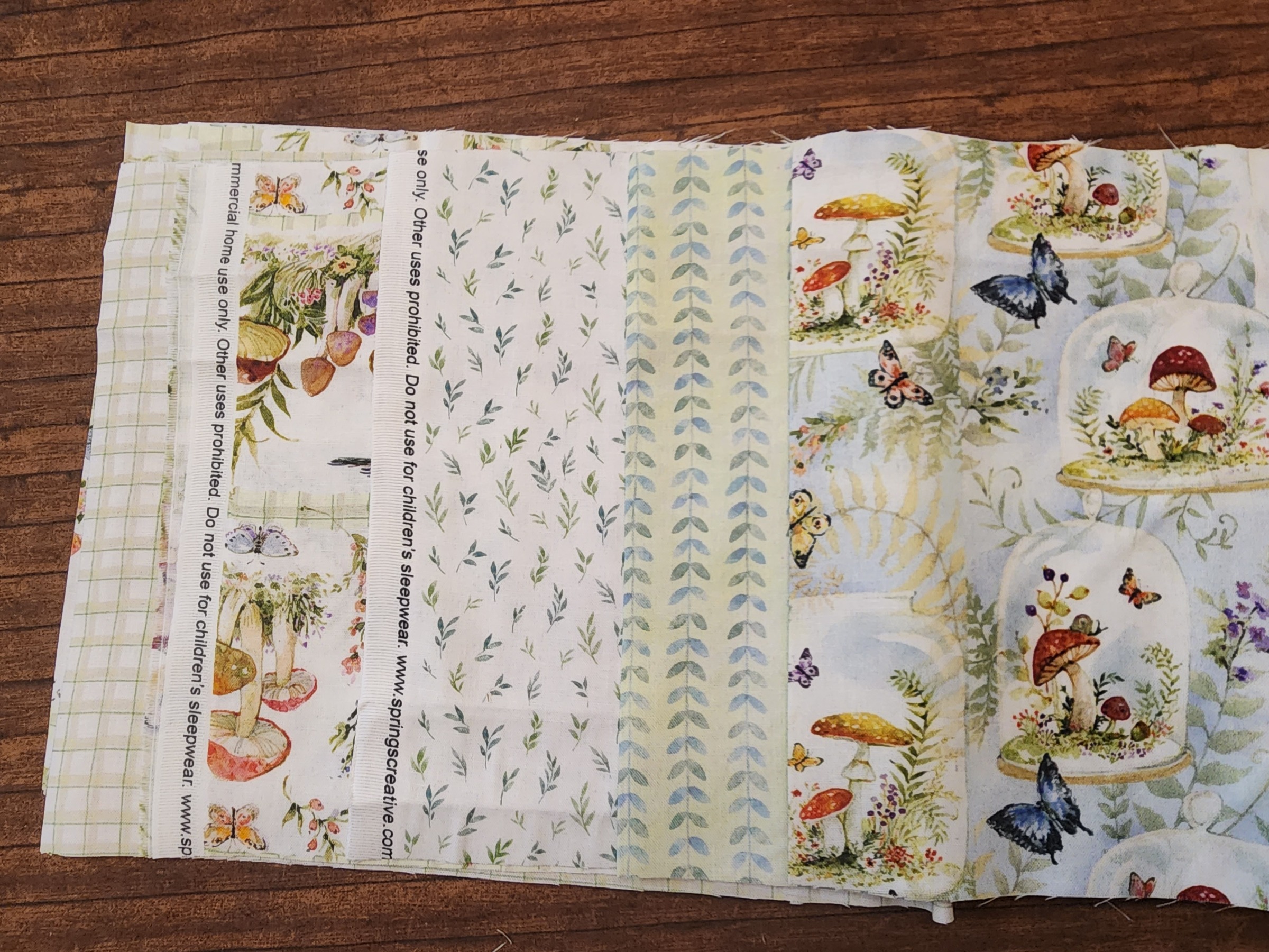 QUARTER YARDS: Intriguiging Mushrooms by Susan Winget for Springs Creative - 5 piece quarter yard bundle