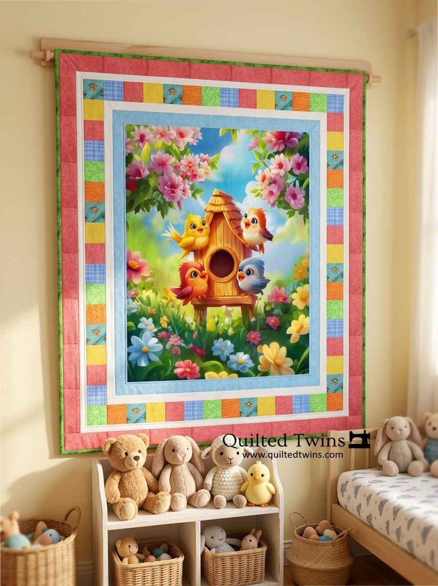 Tweet Meet - Children's Quilt Kit - Panel, Pattern, Fabric for Top and Binding  featuring the Little Tots Fancy Panel Pattern