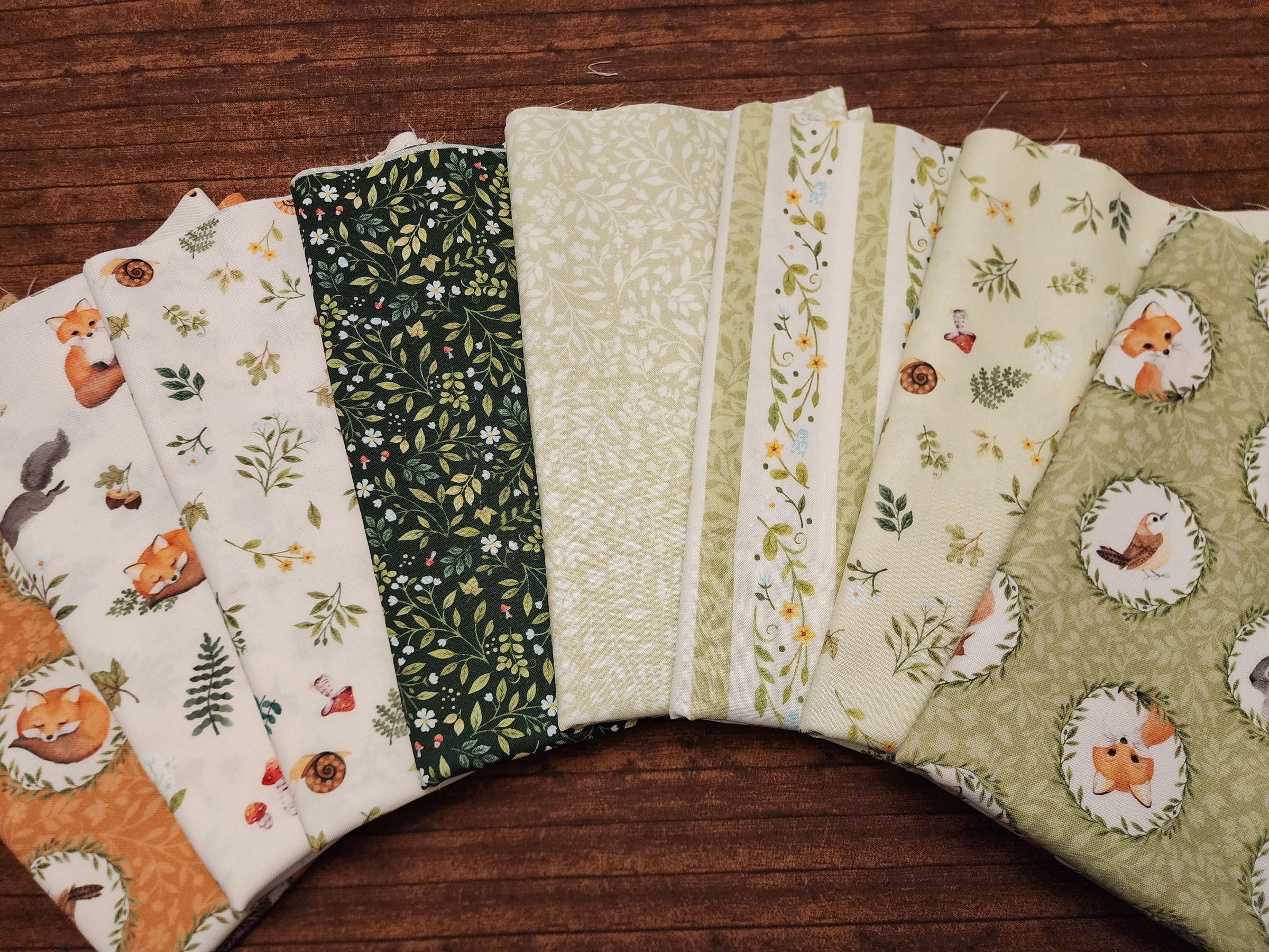 Woodland Babes by Kathryn Christensen of Northcott - 8 piece half yards - Forest animals, baby animals and more