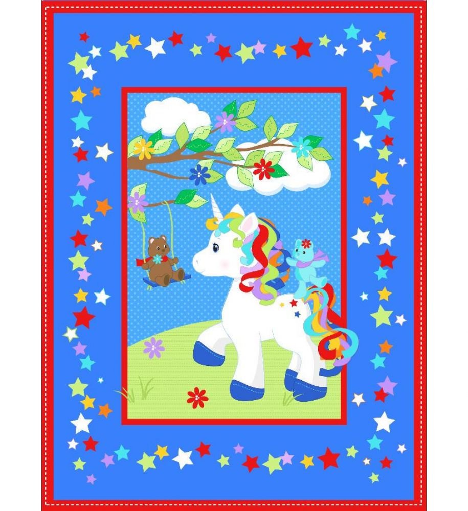 Unicorn PreQuilted Baby Panel Kit Panel Plus Binding