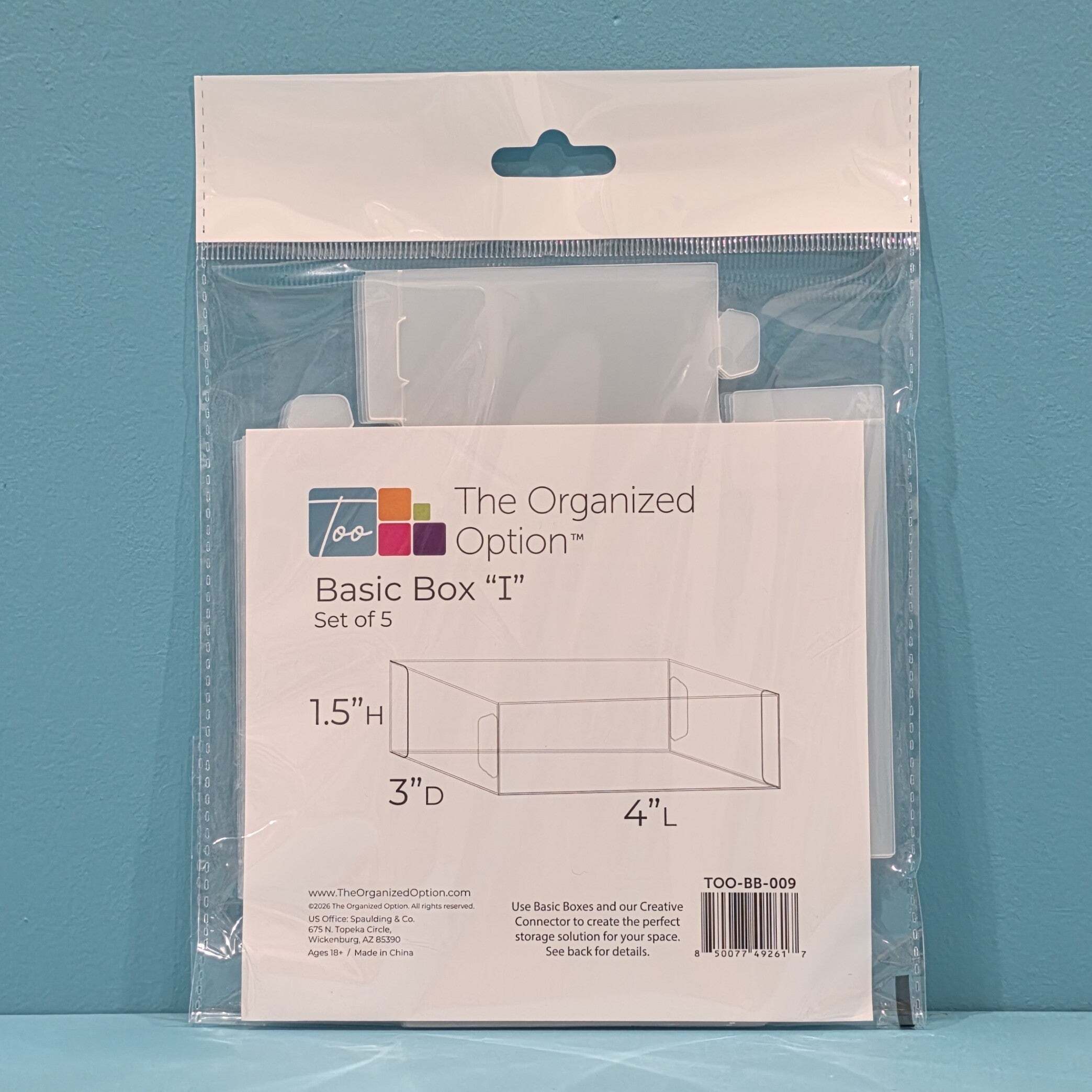 The Organized Option Basic Box I - 3.0 W x 4.0 L x 1.5 H - Set of 5