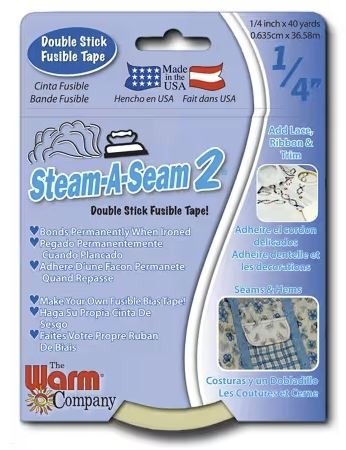 Warm and Company Steam-A-Seam 2 Double Stick Fusible Tape -  1/4 inch x 40 yards
