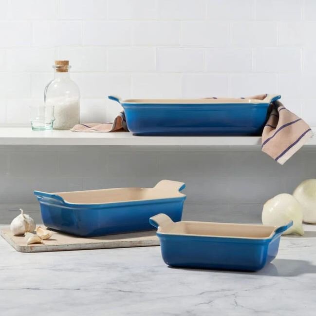 Le Creuset Heritage 3-Piece Rectangular Baking Dish Set - Marseille