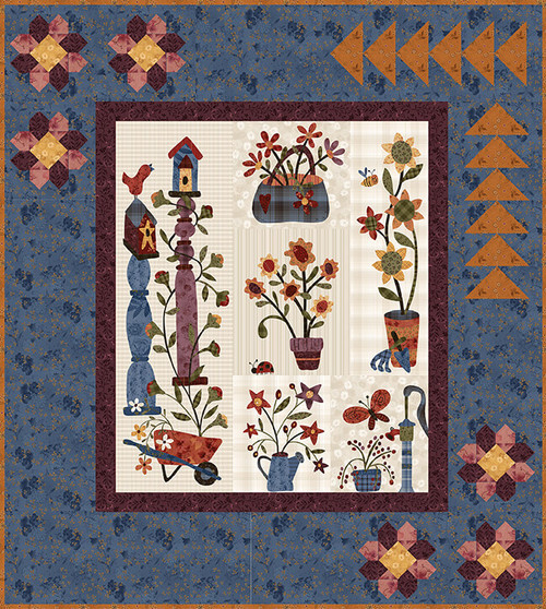 Flossie's FLowers Quilt Kit 56 x 62 Henry Glass Farmer's Gale by Farmers Daughter