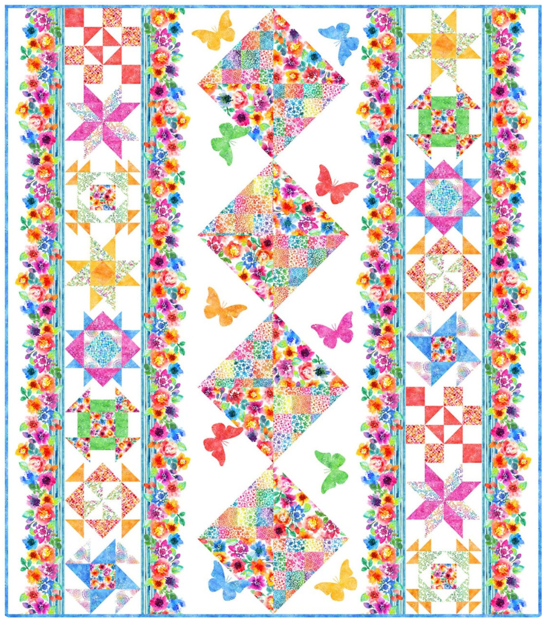 Sew Spring Sampler Quilt Kit 84 by 96 Jason Yenter In the Beginning Butterflies