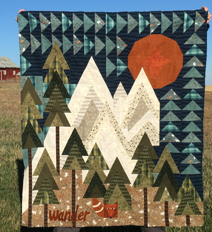The Mountains Are Calling Quilt Kit 51 by 60 Janet Nesbitt One Sister Designs Outdoor Theme