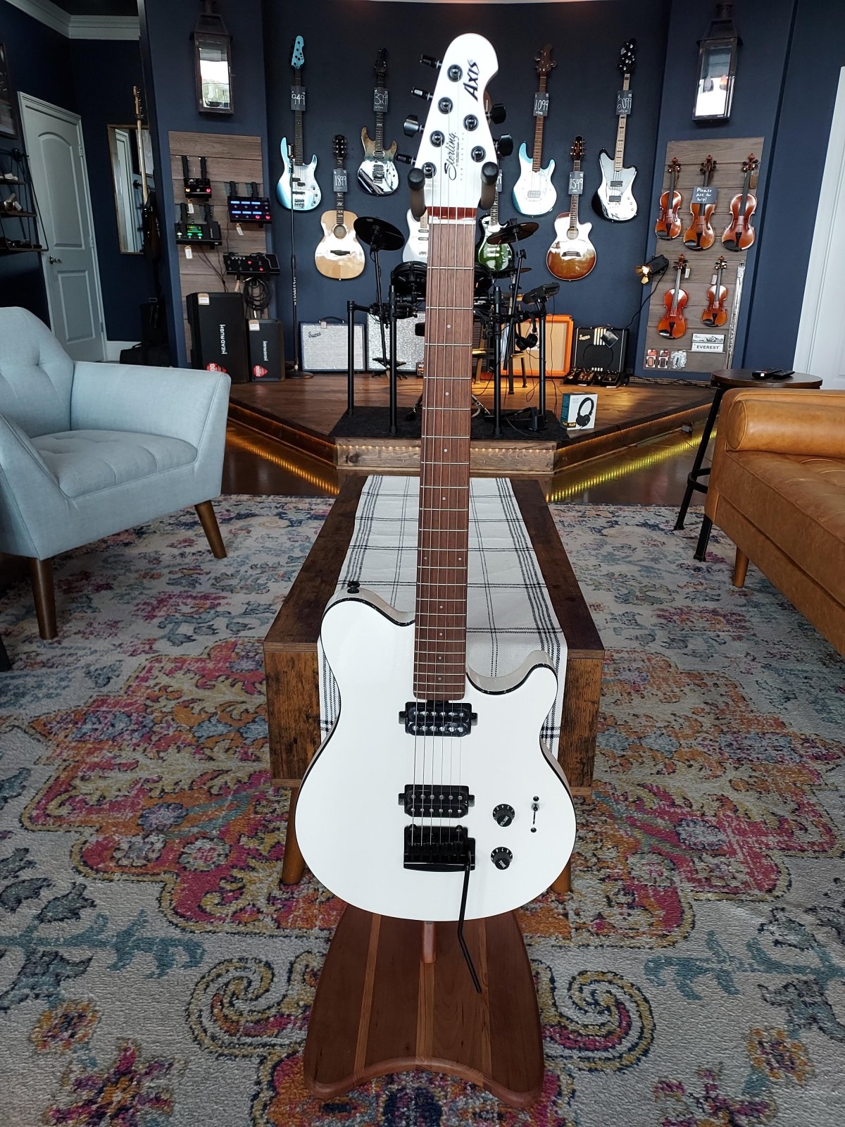 Sterling Axis White/Black Electric Guitar
