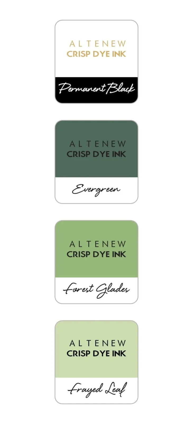 Altenew Green Fields W/ Black Mini Ink 4pk