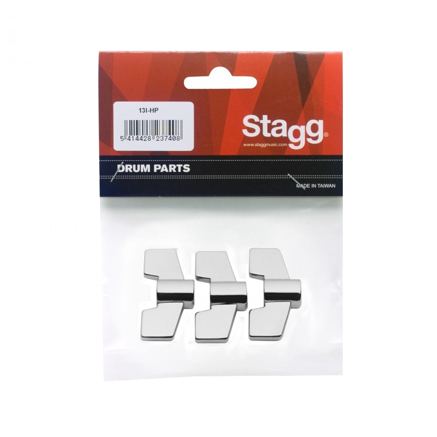 Stagg 13I-HP Zinc Wing Nuts for Cymbals 8mm (3 Pack).