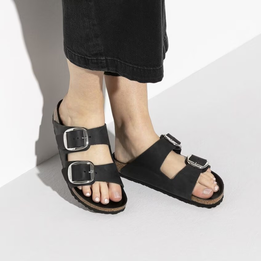 専用BIRKENSTOCK ARIZONA BIG BUCKLE 38アリゾナ黒 Birkenstock Women's Arizona Big Buckle Silver Buckle Oiled