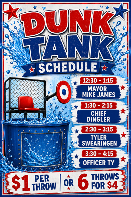 Dunk Tank Schedule