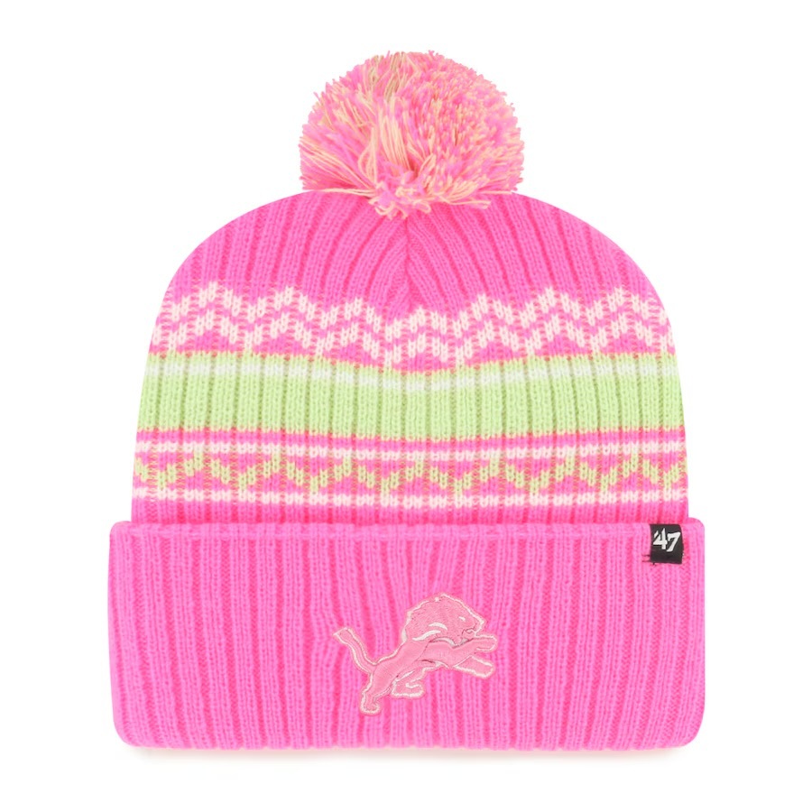 Detroit Lions 47 Brand Pink Polar Vortex Woman's Knit Hat