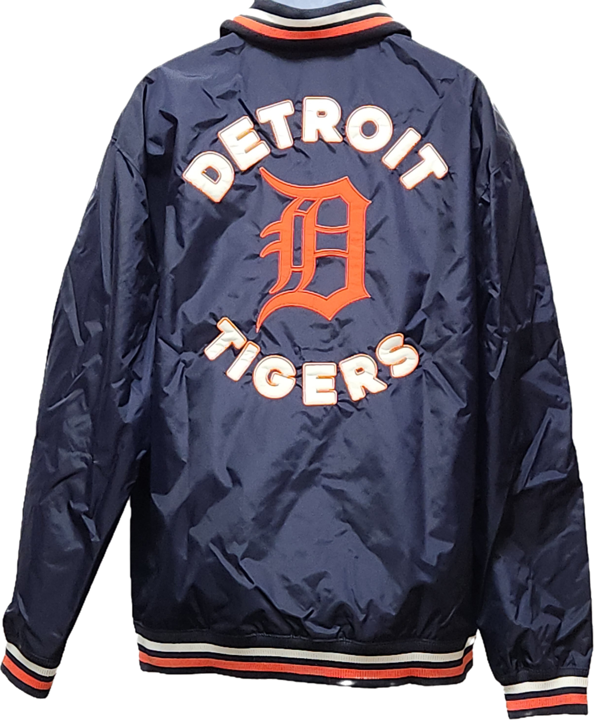 Detroit Tigers New Era Throwback Men's Snap Rain Jacket