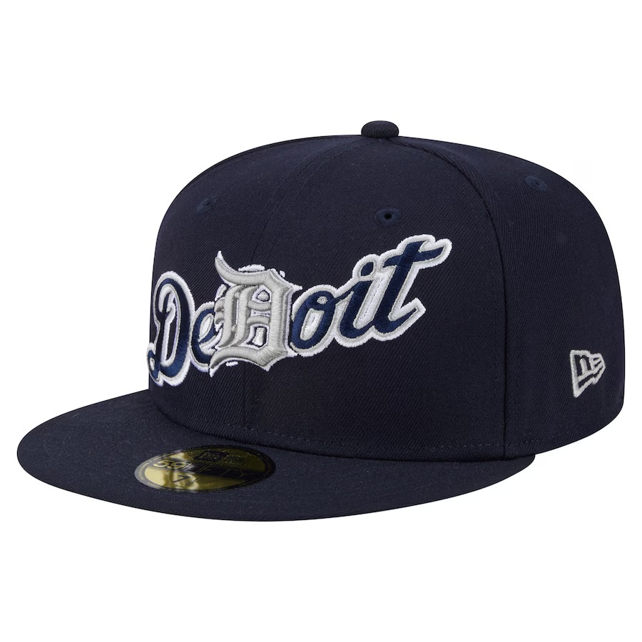 Detroit Tigers New Era Overlap 5950 Men's Hat - 198360263378