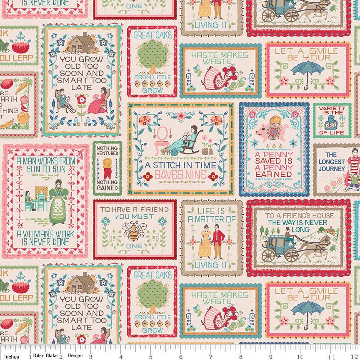 Mercantile Home Décor Vintage Advice Multi by Lori Holt for Riley Blake