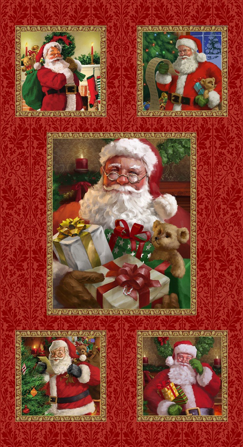 Red Christmas Legend Santa Block Panel