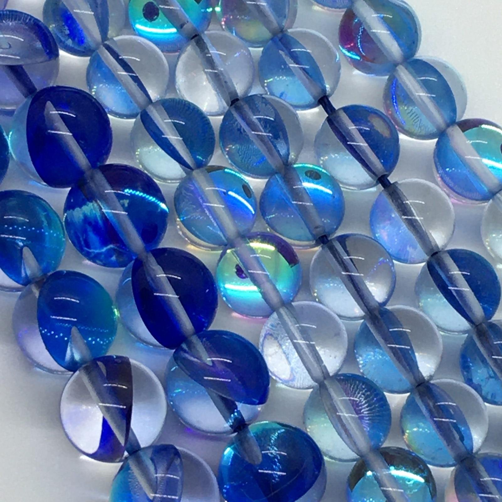 Mermaid Glass (Manmade Moonstone) 10mm Round Beads