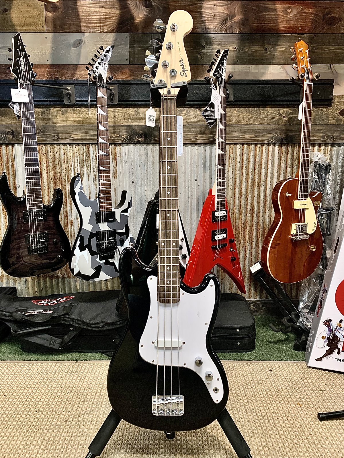 Squier Bronco Bass ブラックエレキベース Squier Bronco Short Scale Electric Bass Guitar - Ted Brown