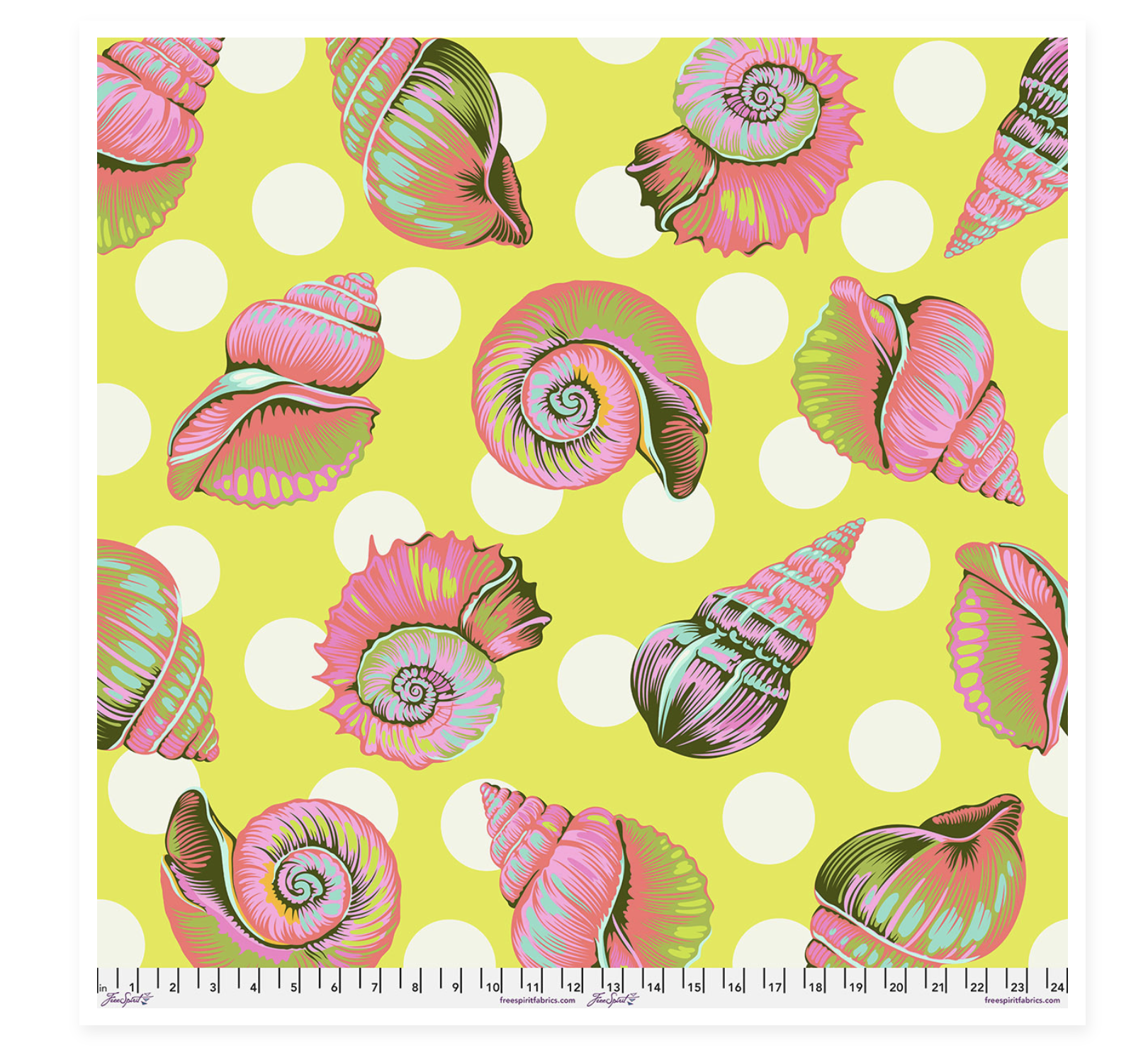 Tula Pink - Freespirit - 108 Wideback Quilt Backing - Floral Reef Collection - Big Shelly - Seagrass