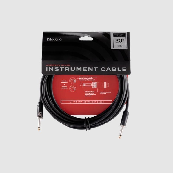 D'Addario 20' Instrument Cable American Stage USA
